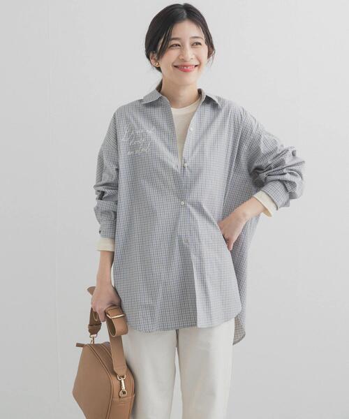 URBAN RESEARCH DOORS（アーバンリサーチドアーズ）の「刺繍チェックシャツ（シャツ/ブラウス・レディース・ブルー系その他/ブラック系その他・FREE）」の16枚目の写真