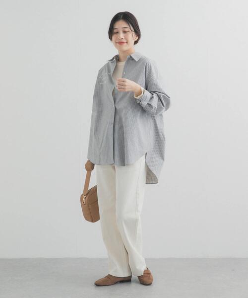 URBAN RESEARCH DOORS（アーバンリサーチドアーズ）の「刺繍チェックシャツ（シャツ/ブラウス・レディース・ブルー系その他/ブラック系その他・FREE）」の5枚目の写真