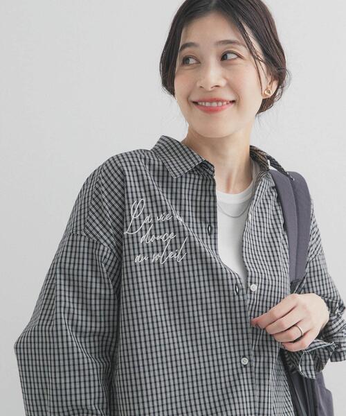 URBAN RESEARCH DOORS（アーバンリサーチドアーズ）の「刺繍チェックシャツ（シャツ/ブラウス・レディース・ブルー系その他/ブラック系その他・FREE）」の13枚目の写真