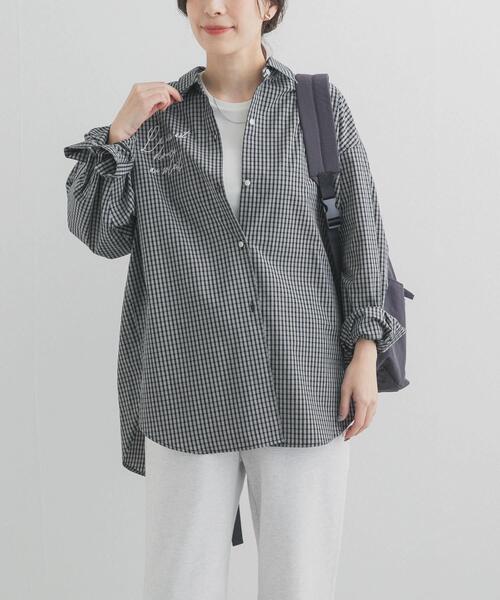 URBAN RESEARCH DOORS（アーバンリサーチドアーズ）の「刺繍チェックシャツ（シャツ/ブラウス・レディース・ブルー系その他/ブラック系その他・FREE）」の14枚目の写真