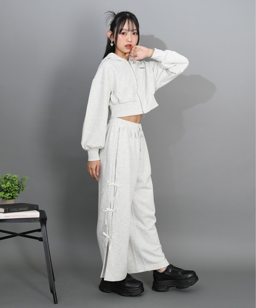 PINKHUNT(ピンクハント)の「PINKHUNT サイドリボンスウェットロングパンツ 1301K (トップス別売り)(その他パンツ・キッズ・ブラック/アッシュグレー・120cm/130cm/140cm/150cm/160cm)」の10枚目の写真