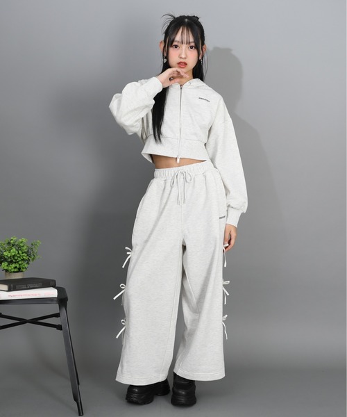 PINKHUNT(ピンクハント)の「PINKHUNT サイドリボンスウェットロングパンツ 1301K (トップス別売り)(その他パンツ・キッズ・ブラック/アッシュグレー・120cm/130cm/140cm/150cm/160cm)」の12枚目の写真