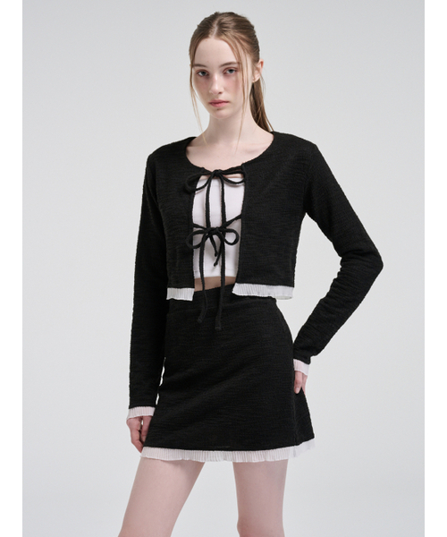 ETMON(エトモン)の「Frill Tweed Mini Skirt, Black(スカート・レディース・その他・M/S)」の3枚目の写真
