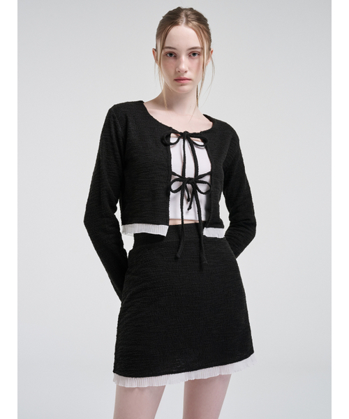 ETMON(エトモン)の「Frill Tweed Mini Skirt, Black(スカート・レディース・その他・M/S)」の4枚目の写真