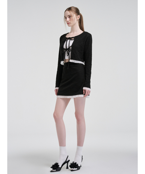 ETMON(エトモン)の「Frill Tweed Mini Skirt, Black(スカート・レディース・その他・M/S)」の5枚目の写真