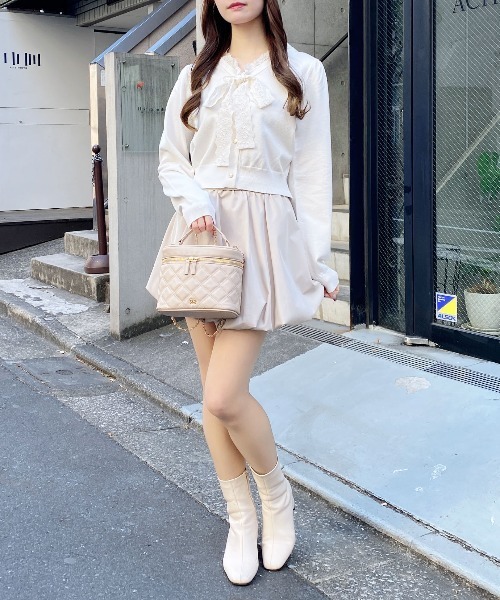 INGNI(イング)の「レースボウタイニット(ニット/セーター・レディース・ネイビー/アイボリー/グレー/ブラック・M)」の10枚目の写真