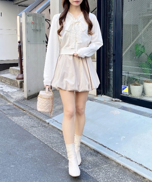 INGNI(イング)の「レースボウタイニット(ニット/セーター・レディース・ネイビー/アイボリー/グレー/ブラック・M)」の11枚目の写真