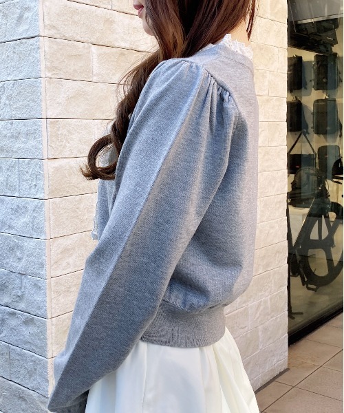 INGNI(イング)の「レースボウタイニット(ニット/セーター・レディース・ネイビー/アイボリー/グレー/ブラック・M)」の15枚目の写真