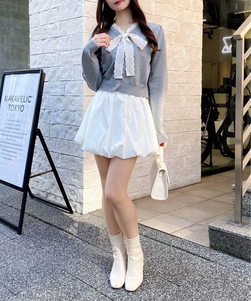 INGNI(イング)の「レースボウタイニット(ニット/セーター・レディース・ネイビー/アイボリー/グレー/ブラック・M)」の19枚目の写真