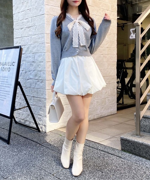 INGNI(イング)の「レースボウタイニット(ニット/セーター・レディース・ネイビー/アイボリー/グレー/ブラック・M)」の20枚目の写真
