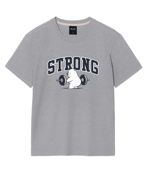 OKSTAR(オクスター)の「ストロングクマの半袖(Tシャツ/カットソー・レディース・ブラック/カーキ/グレー/ダークグリーン/クリーム/ネイビー/ホワイト/ライトグレー/ダークブルー/ダークグレー/ライトベージュ・SMALL/MEDIUM/LARGE/X-LARGE/2XL/3XL/4XL)」の4枚目の写真