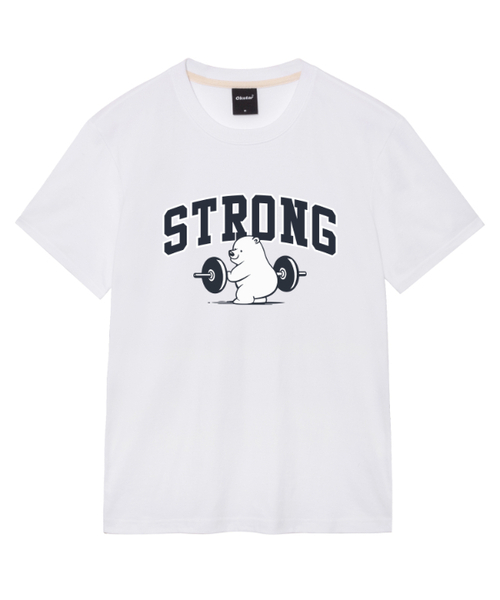 OKSTAR(オクスター)の「ストロングクマの半袖(Tシャツ/カットソー・レディース・ブラック/カーキ/グレー/ダークグリーン/クリーム/ネイビー/ホワイト/ライトグレー/ダークブルー/ダークグレー/ライトベージュ・SMALL/MEDIUM/LARGE/X-LARGE/2XL/3XL/4XL)」の1枚目の写真