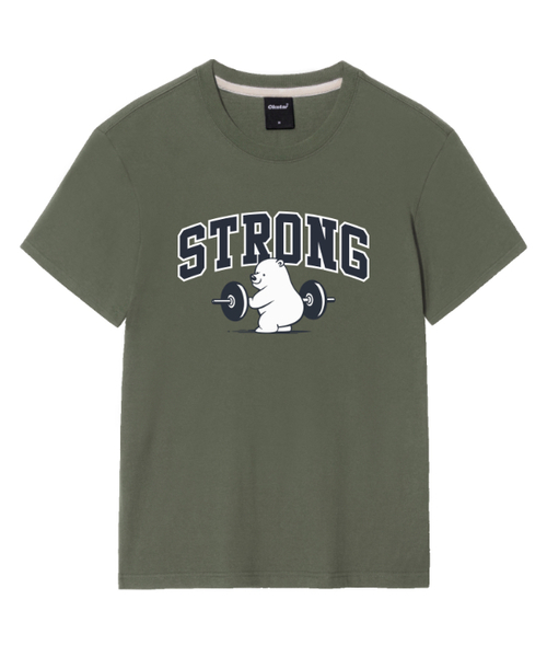 OKSTAR(オクスター)の「ストロングクマの半袖(Tシャツ/カットソー・レディース・ブラック/カーキ/グレー/ダークグリーン/クリーム/ネイビー/ホワイト/ライトグレー/ダークブルー/ダークグレー/ライトベージュ・SMALL/MEDIUM/LARGE/X-LARGE/2XL/3XL/4XL)」の9枚目の写真