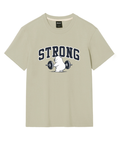 OKSTAR(オクスター)の「ストロングクマの半袖(Tシャツ/カットソー・レディース・ブラック/カーキ/グレー/ダークグリーン/クリーム/ネイビー/ホワイト/ライトグレー/ダークブルー/ダークグレー/ライトベージュ・SMALL/MEDIUM/LARGE/X-LARGE/2XL/3XL/4XL)」の7枚目の写真