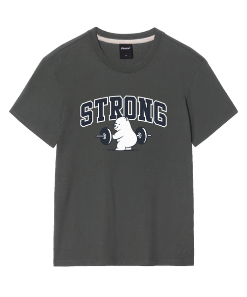 OKSTAR(オクスター)の「ストロングクマの半袖(Tシャツ/カットソー・レディース・ブラック/カーキ/グレー/ダークグリーン/クリーム/ネイビー/ホワイト/ライトグレー/ダークブルー/ダークグレー/ライトベージュ・SMALL/MEDIUM/LARGE/X-LARGE/2XL/3XL/4XL)」の5枚目の写真