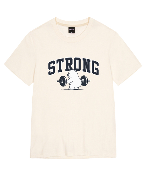 OKSTAR(オクスター)の「ストロングクマの半袖(Tシャツ/カットソー・レディース・ブラック/カーキ/グレー/ダークグリーン/クリーム/ネイビー/ホワイト/ライトグレー/ダークブルー/ダークグレー/ライトベージュ・SMALL/MEDIUM/LARGE/X-LARGE/2XL/3XL/4XL)」の6枚目の写真