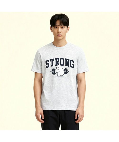 OKSTAR(オクスター)の「ストロングクマの半袖(Tシャツ/カットソー・レディース・ブラック/カーキ/グレー/ダークグリーン/クリーム/ネイビー/ホワイト/ライトグレー/ダークブルー/ダークグレー/ライトベージュ・SMALL/MEDIUM/LARGE/X-LARGE/2XL/3XL/4XL)」の12枚目の写真