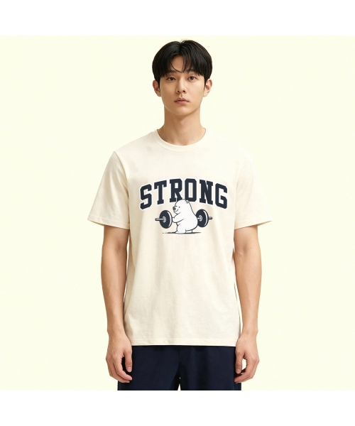 OKSTAR(オクスター)の「ストロングクマの半袖(Tシャツ/カットソー・レディース・ブラック/カーキ/グレー/ダークグリーン/クリーム/ネイビー/ホワイト/ライトグレー/ダークブルー/ダークグレー/ライトベージュ・SMALL/MEDIUM/LARGE/X-LARGE/2XL/3XL/4XL)」の13枚目の写真