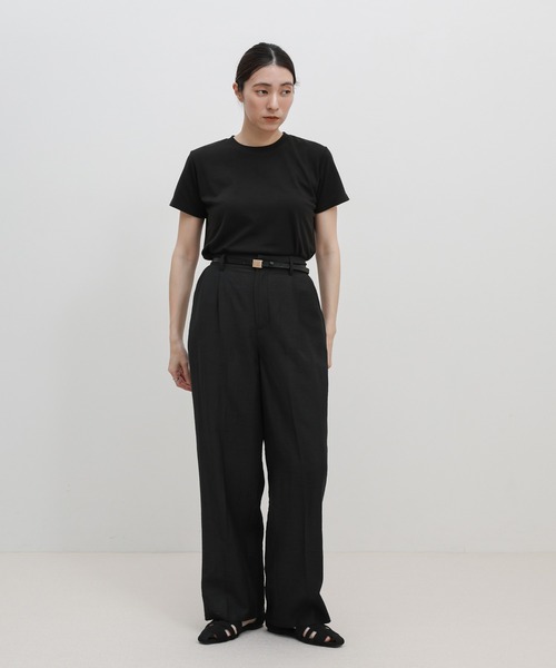 select MOCA(セレクトモカ)の「ソフトタッチシンプルデイリーTシャツ(Tシャツ/カットソー・レディース・スミクロ/ブラウン/ブラック/アイボリー・FREE)」の8枚目の写真