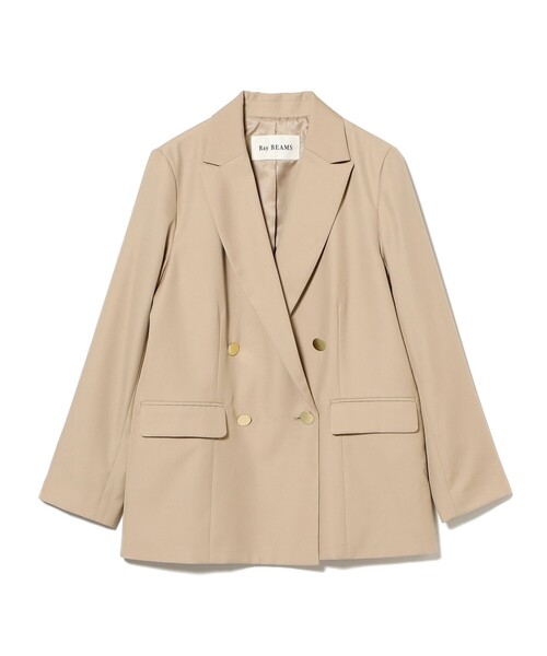 Ray BEAMS（レイビームス）の「4ボタン ダブル ブレザー（テーラードジャケット・レディース・ベージュ/ネイビー・0/1）」の20枚目の写真
