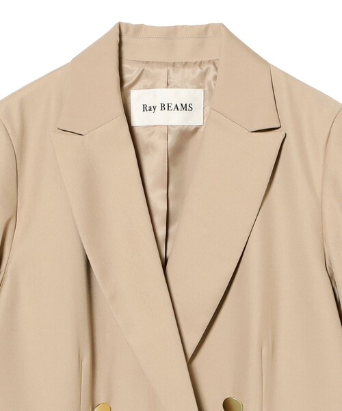 Ray BEAMS（レイビームス）の「4ボタン ダブル ブレザー（テーラードジャケット・レディース・ベージュ/ネイビー・0/1）」の21枚目の写真