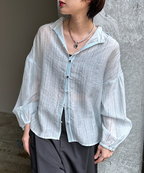 PAGEBOY(ページボーイ)の「2WAYショルダーブラウス(シャツ/ブラウス・レディース・ホワイト系その他/ブルー系その他/ブラック・FREE)」の3枚目の写真