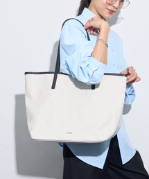 バッグ レザーキャンバストミートート