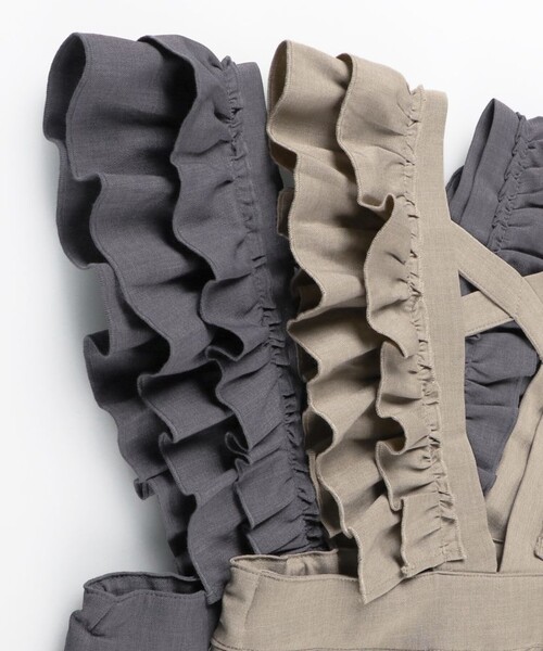 BRANSHES（ブランシェス）の「フリルサロペット（サロペット/オーバーオール・キッズ・ブラウン/チャコールグレー・100/140/150/130/120/110/90）」の10枚目の写真