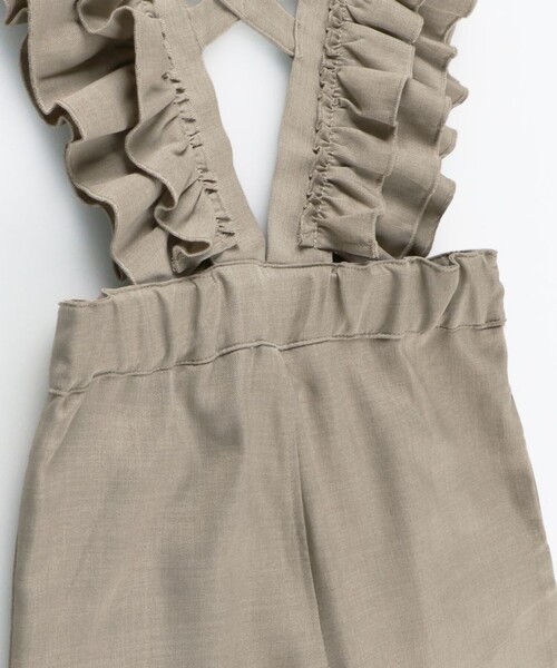 BRANSHES（ブランシェス）の「フリルサロペット（サロペット/オーバーオール・キッズ・ブラウン/チャコールグレー・100/140/150/130/120/110/90）」の14枚目の写真