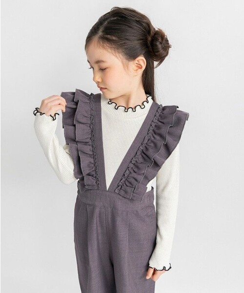 BRANSHES（ブランシェス）の「フリルサロペット（サロペット/オーバーオール・キッズ・ブラウン/チャコールグレー・100/140/150/130/120/110/90）」の21枚目の写真