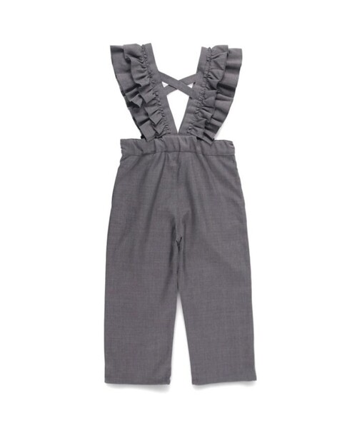 BRANSHES（ブランシェス）の「フリルサロペット（サロペット/オーバーオール・キッズ・ブラウン/チャコールグレー・150/140/110/90/130/100/120）」の8枚目の写真