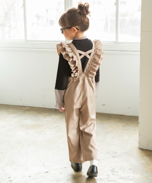BRANSHES（ブランシェス）の「フリルサロペット（サロペット/オーバーオール・キッズ・ブラウン/チャコールグレー・150/140/110/90/130/100/120）」の11枚目の写真