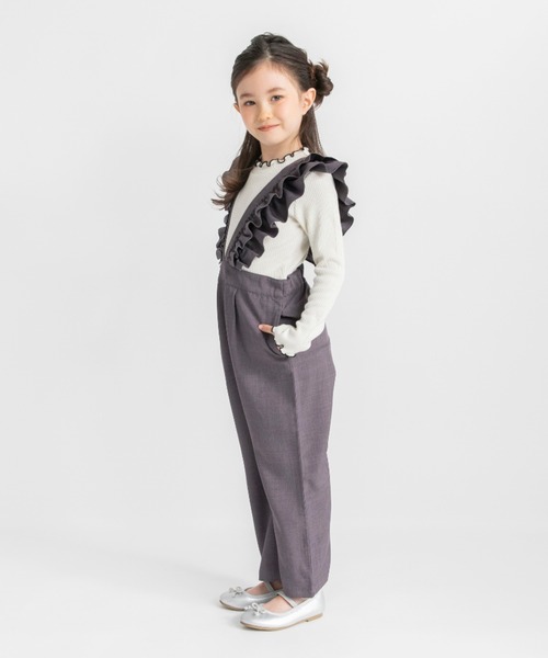 BRANSHES(ブランシェス)の「フリルサロペット(サロペット/オーバーオール・キッズ・ブラウン/チャコールグレー・150/140/110/90/130/100/120)」の16枚目の写真
