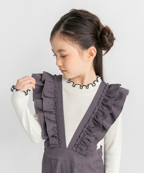 BRANSHES(ブランシェス)の「フリルサロペット(サロペット/オーバーオール・キッズ・ブラウン/チャコールグレー・150/140/110/90/130/100/120)」の19枚目の写真