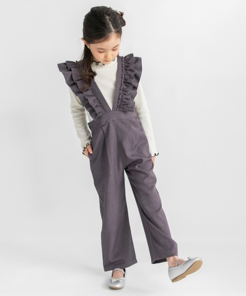 BRANSHES(ブランシェス)の「フリルサロペット(サロペット/オーバーオール・キッズ・ブラウン/チャコールグレー・150/140/110/90/130/100/120)」の15枚目の写真