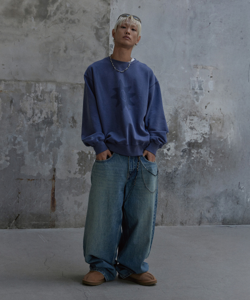 TONY LAWRENCE(トニーローレンス)の「ピグメントプリント スウェット ブルー(スウェット・レディース・その他・LARGE/MEDIUM/SMALL)」の2枚目の写真