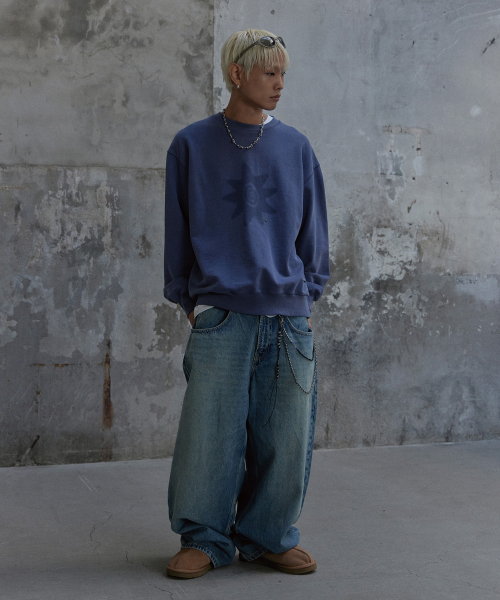 TONY LAWRENCE(トニーローレンス)の「ピグメントプリント スウェット ブルー(スウェット・レディース・その他・LARGE/MEDIUM/SMALL)」の3枚目の写真