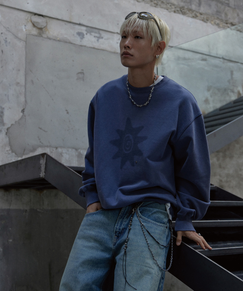TONY LAWRENCE(トニーローレンス)の「ピグメントプリント スウェット ブルー(スウェット・レディース・その他・LARGE/MEDIUM/SMALL)」の6枚目の写真