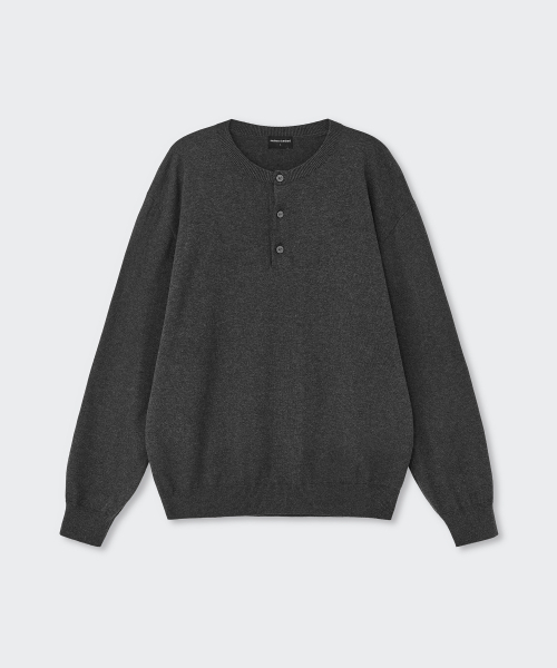 MUSINSA STANDARD（ムシンサスタンダード）の「ウォッシャブルスーピマコットンヘンリーネックニット[ミディアムグレー]（ニット/セーター・メンズ・その他・SMALL/MEDIUM/LARGE/X-LARGE/2XL）」の8枚目の写真