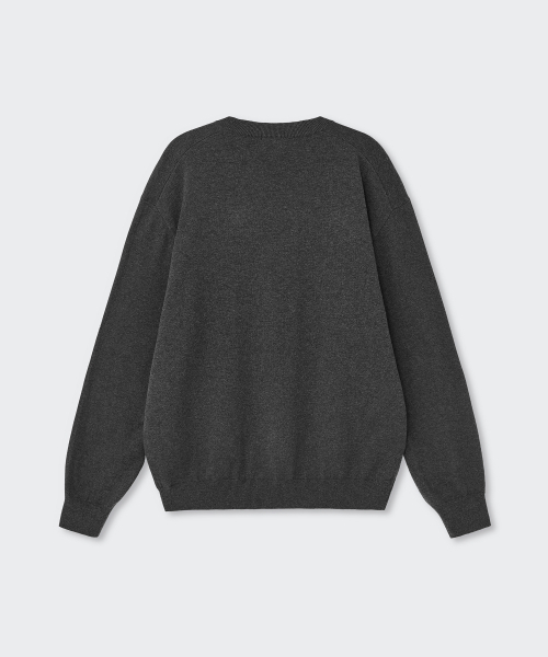 MUSINSA STANDARD（ムシンサスタンダード）の「ウォッシャブルスーピマコットンヘンリーネックニット[ミディアムグレー]（ニット/セーター・メンズ・その他・SMALL/MEDIUM/LARGE/X-LARGE/2XL）」の9枚目の写真