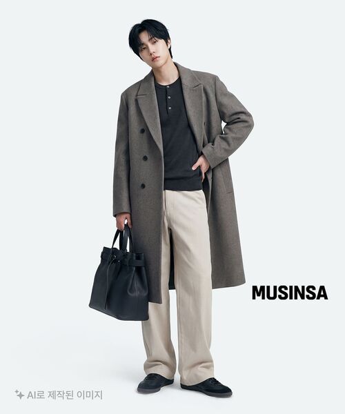 MUSINSA STANDARD（ムシンサスタンダード）の「ウォッシャブルスーピマコットンヘンリーネックニット[ミディアムグレー]（ニット/セーター・メンズ・その他・SMALL/MEDIUM/LARGE/X-LARGE/2XL）」の17枚目の写真