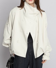 by LEGNA（バイレグナ）の「撥水スタンドカラーダブルブレストショートジャケット（トレンチコート）」