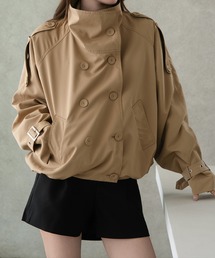 by LEGNA（バイレグナ）の「撥水スタンドカラーダブルブレストショートジャケット（トレンチコート）」