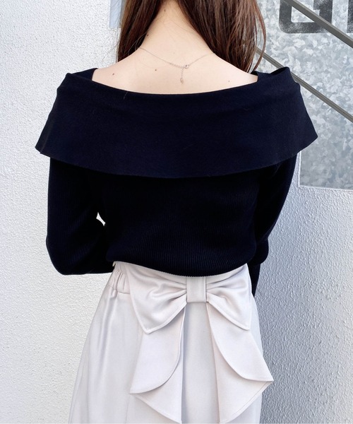 INGNI（イング）の「リボンオフショルニット（ニット/セーター・レディース・レッド/ピンク/ブラック/アイボリー・M）」の17枚目の写真