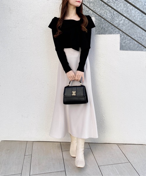 INGNI（イング）の「リボンオフショルニット（ニット/セーター・レディース・レッド/ピンク/ブラック/アイボリー・M）」の19枚目の写真