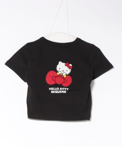 sanrio(サンリオ)の「HELLO KITTY EMBROIDERY TEE/ハローキティ サガラ刺繍 バックプリントTシャツ/ピチT・ビッグシルエット(Tシャツ/カットソー・レディース・ブラック/ライトブルー/ホワイト/ピンク・S/M/L)」の8枚目の写真