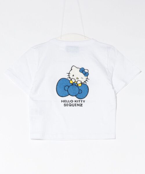 sanrio(サンリオ)の「HELLO KITTY EMBROIDERY TEE/ハローキティ サガラ刺繍 バックプリントTシャツ/ピチT・ビッグシルエット(Tシャツ/カットソー・レディース・ブラック/ライトブルー/ホワイト/ピンク・S/M/L)」の6枚目の写真