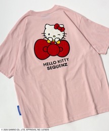 HELLO KITTY EMBROIDERY TEE/ハローキティ サガラ刺繍 バックプリントTシャツ/ピチT・ビッグシルエット