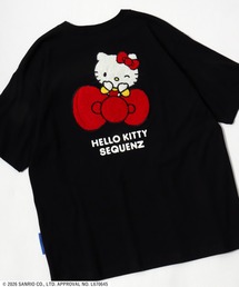 HELLO KITTY EMBROIDERY TEE/ハローキティ サガラ刺繍 バックプリントTシャツ/ピチT・ビッグシルエット