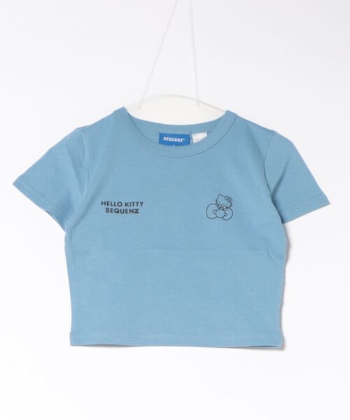 sanrio(サンリオ)の「HELLO KITTY EMBROIDERY TEE/ハローキティ サガラ刺繍 バックプリントTシャツ/ピチT・ビッグシルエット(Tシャツ/カットソー・レディース・ブラック/ライトブルー/ホワイト/ピンク・S/M/L)」の9枚目の写真